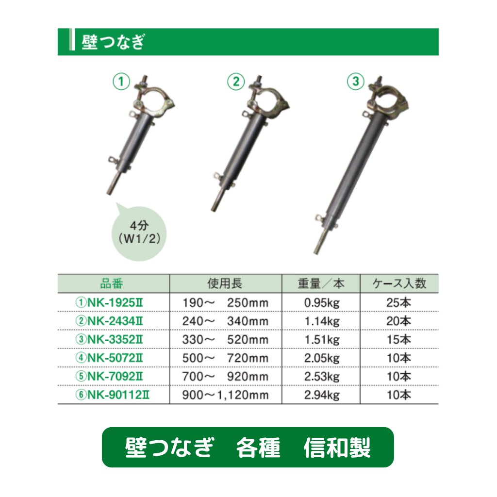 足場 壁 つなぎ