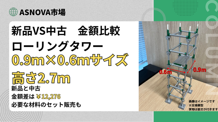 ローリングタワー0.9m×0.6ｍ高さ2.7ｍ金額比較