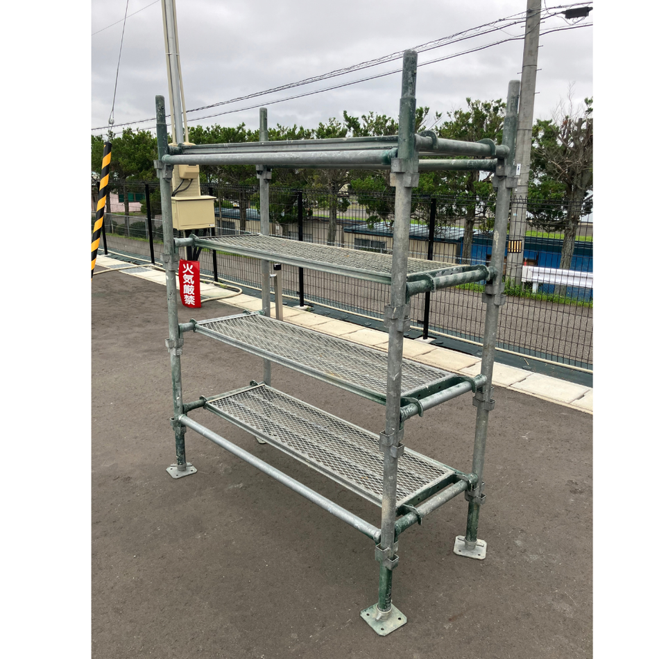 【セット】足場ラック（収納棚） 長さ1.8m×幅0.6m（Aタイプくさび式足場｜中古）