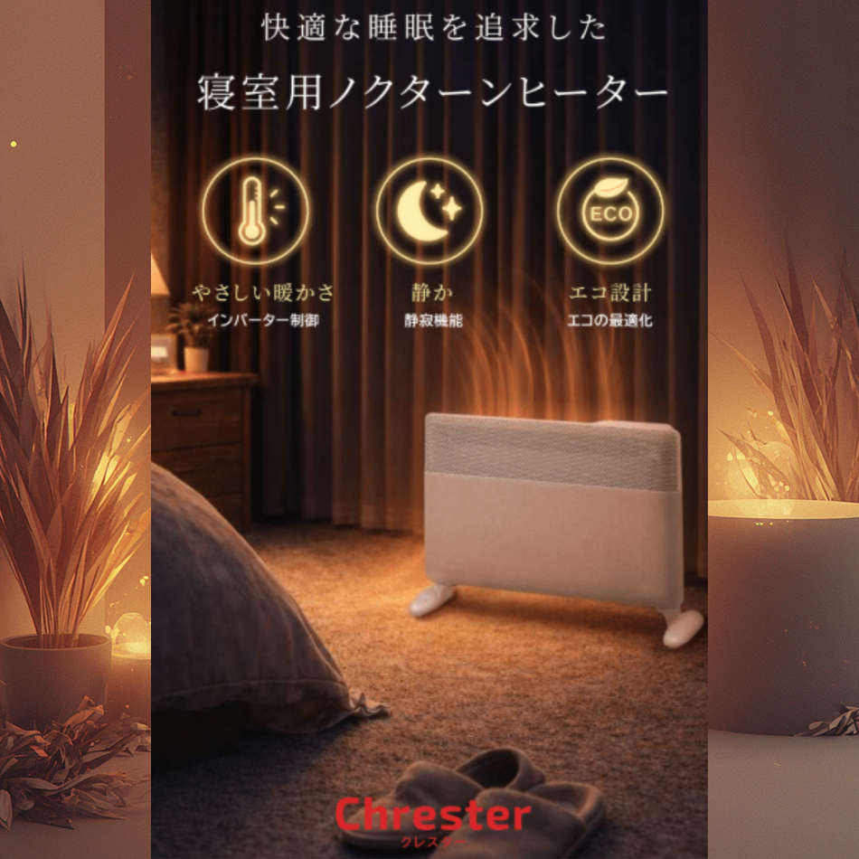 寝室用ノクターンヒーター（自然対流式）｜Chrester（クレスター）（新品/仕入）