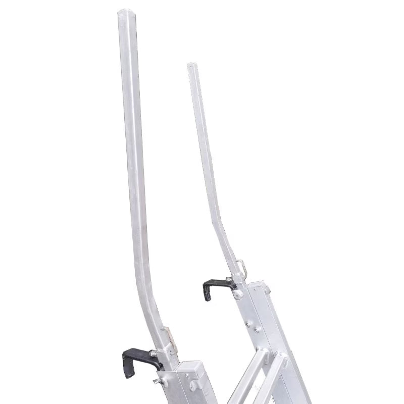 トラック昇降設備　伸縮ラダーの手掛かり棒を示した拡大図