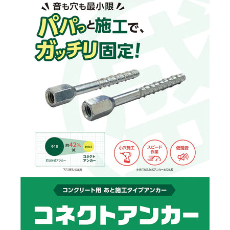コネクトアンカー　CA80　あと施工タイプ　壁つなぎ用ねじアンカー　コンクリート用