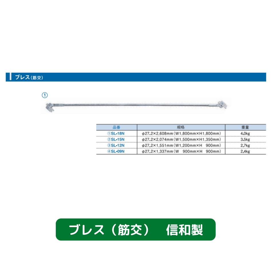 ブレス　ブレース　筋交　足場　信和