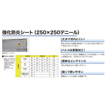 強化防炎シート　グレー　フクザワ　シート　防炎